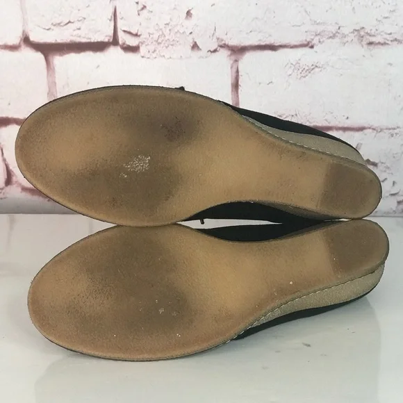 J CREW MacAlister Black Suede Rubber Wedge Ankle Boots Booties Size 8 - Picture 11 of 16